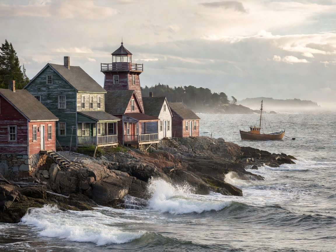 Coastal Atlantic architecture representing New Brunswick travel