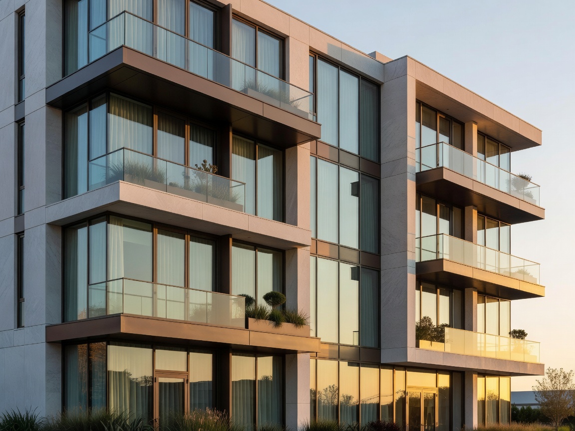 Exterior architecture of a luxury hotel building with modern facade