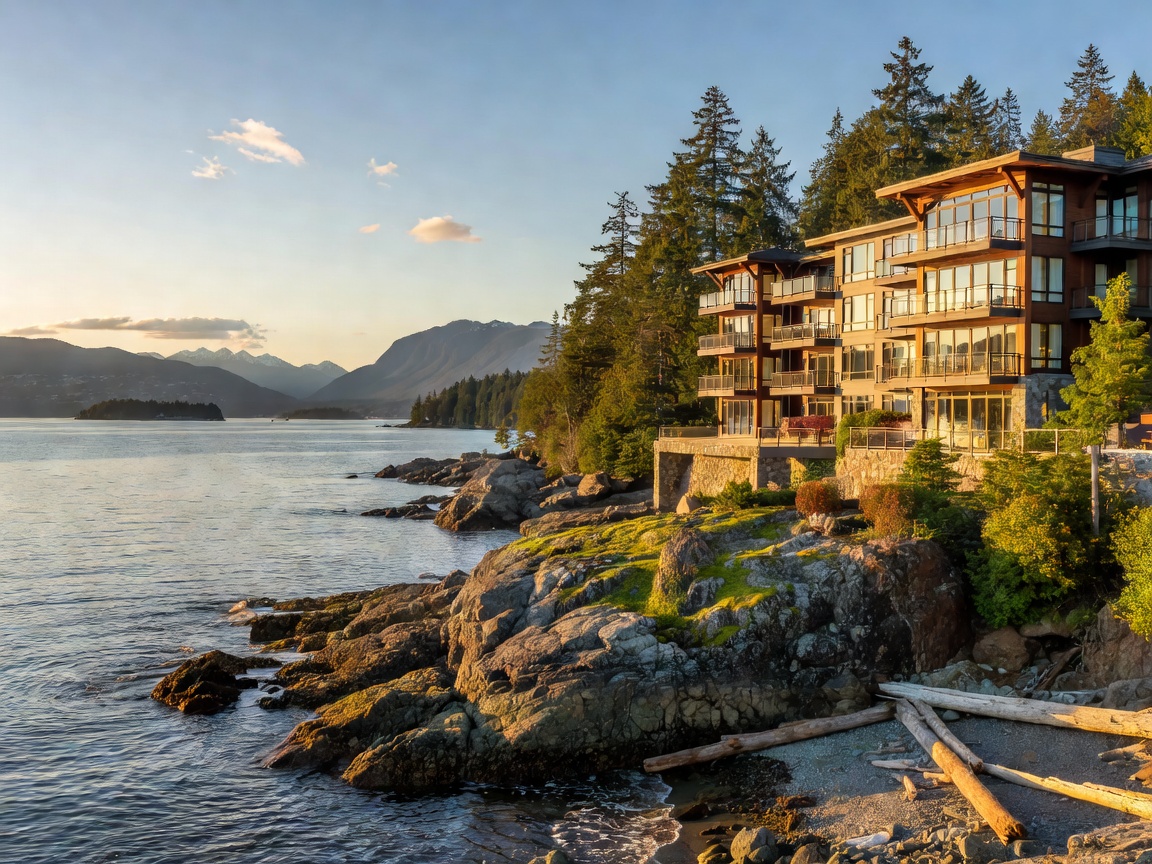 Vancouver coastal view indicating luxury resorts in British Columbia